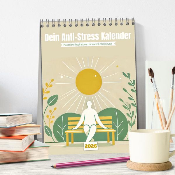 Produktbild: Dein Anti-Stress Kalender - Monatliche Inspirationen f&uuml;r mehr Entspannung (Tischkalender 2026 DIN A5 hoch), CALVENDO Monatskalender