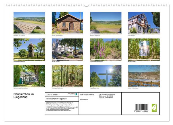 Produktbild: Neunkirchen im Siegerland (hochwertiger Premium Wandkalender 2026 DIN A2 quer), Kunstdruck in Hochglanz