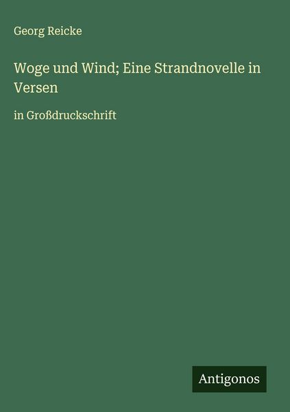 Produktbild: Woge und Wind; Eine Strandnovelle in Versen