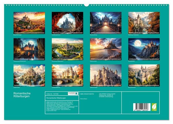 Produktbild: Romantische Ritterburgen (hochwertiger Premium Wandkalender 2026 DIN A2 quer), Kunstdruck in Hochglanz