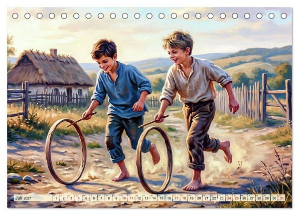 Produktbild: Gl&uuml;ckliche Kindertage - Impressionen aus vergangen Zeiten (Tischkalender 2027 DIN A5 quer), CALVENDO Monatskalender