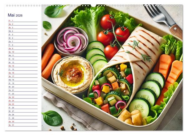 Produktbild: Lunchpaket Love - Einfach, lecker, gesund (hochwertiger Premium Wandkalender 2026 DIN A2 quer), Kunstdruck in Hochglanz