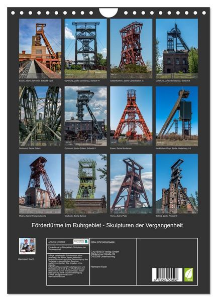Produktbild: F&ouml;rdert&uuml;rme im Ruhrgebiet - Skulpturen der Vergangenheit (Wandkalender 2027 DIN A4 hoch), CALVENDO Monatskalender