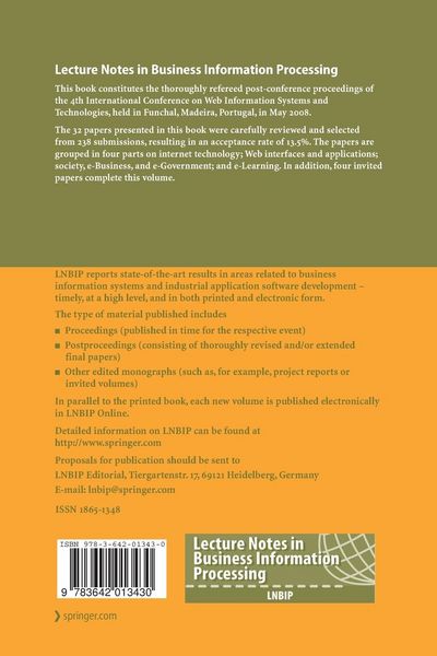 Produktbild: Web Information Systems and Technologies