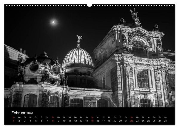 Produktbild: Dresden - Elbflorenz bei Nacht (hochwertiger Premium Wandkalender 2026 DIN A2 quer), Kunstdruck in Hochglanz