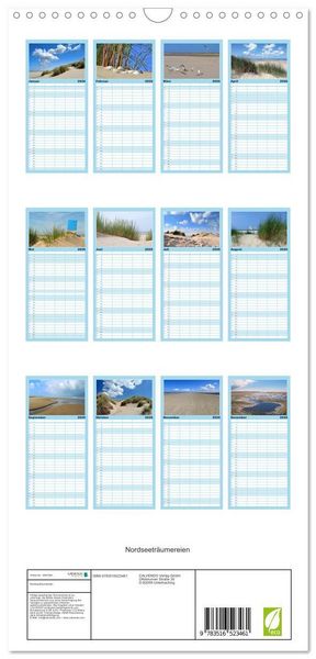 Produktbild: Familienplaner 2026 - Nordseetr&auml;umereien mit 5 Spalten (Wandkalender, 21 x 45 cm) CALVENDO