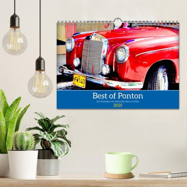 Produktbild: Best of Ponton - Der Klassiker von Mercedes-Benz in Kuba (Wandkalender 2025 DIN A4 quer), CALVENDO Monatskalender