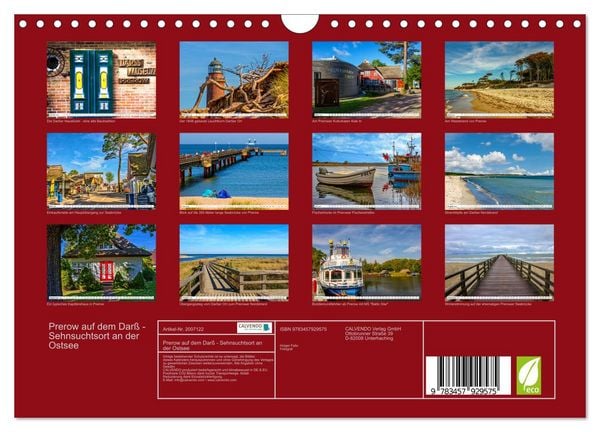 Produktbild: Prerow auf dem Dar&szlig; - Sehnsuchtsort an der Ostsee (Wandkalender 2026 DIN A4 quer), CALVENDO Monatskalender