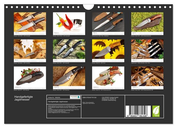 Produktbild: Handgefertigte Jagdmesser (Wandkalender 2026 DIN A4 quer), CALVENDO Monatskalender