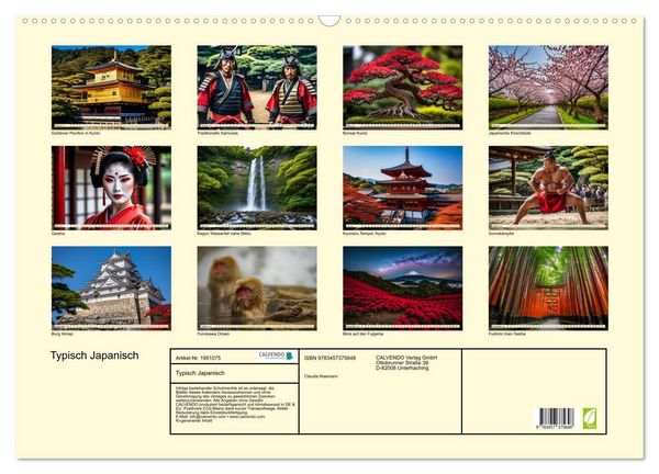 Produktbild: Typisch Japanisch (Wandkalender 2026 DIN A2 quer), CALVENDO Monatskalender