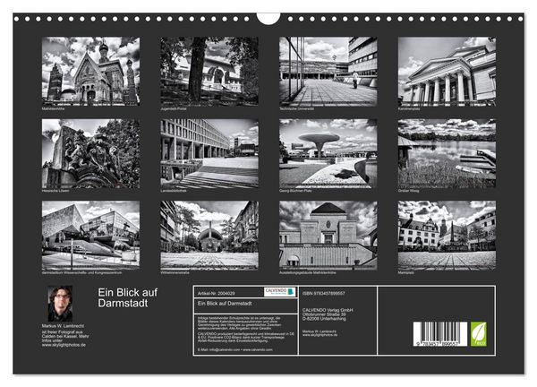 Produktbild: Ein Blick auf Darmstadt (Wandkalender 2026 DIN A3 quer), CALVENDO Monatskalender