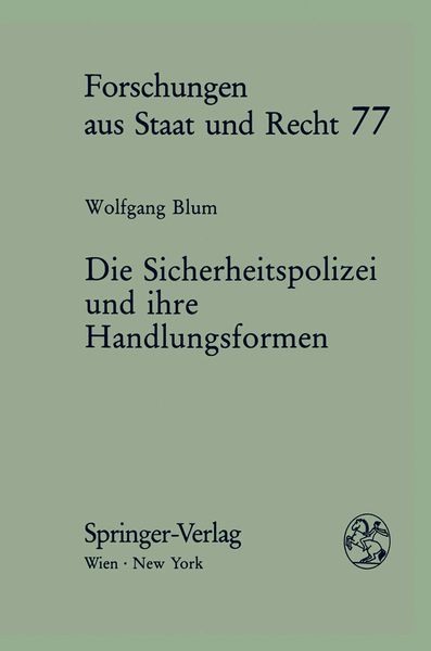 Produktbild: Die Sicherheitspolizei und ihre Handlungsformen