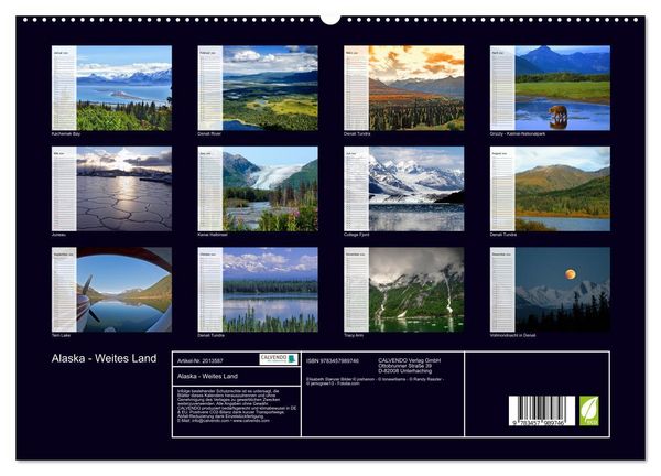 Produktbild: Alaska - Weites Land (hochwertiger Premium Wandkalender 2026 DIN A2 quer), Kunstdruck in Hochglanz