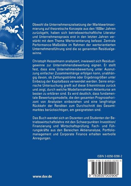Produktbild: Residualgewinnkonzepte zur externen Aktienanalyse
