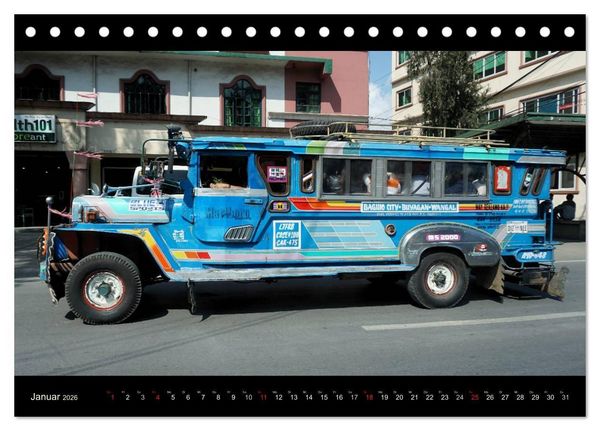 Produktbild: Jeepneys (Tischkalender 2026 DIN A5 quer), CALVENDO Monatskalender