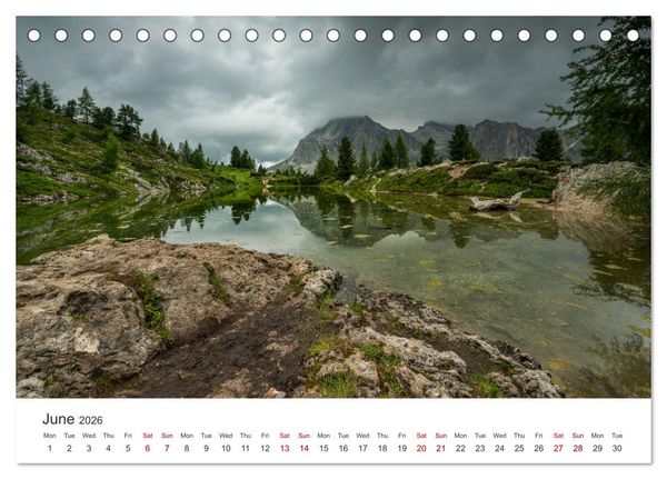 Produktbild: Alpine lakes on the Dolomites (Desk Calendar 2026 DIN A5 landscape), CALVENDO 12 Month DeskCalendar