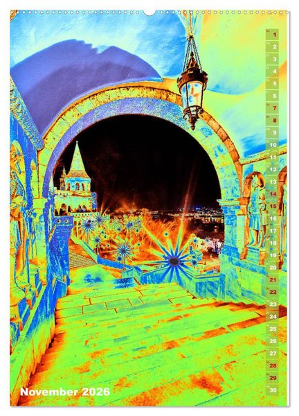 Produktbild: Budapest - K&uuml;nstlerische Fotografie (hochwertiger Premium Wandkalender 2026 DIN A2 hoch), Kunstdruck in Hochglanz