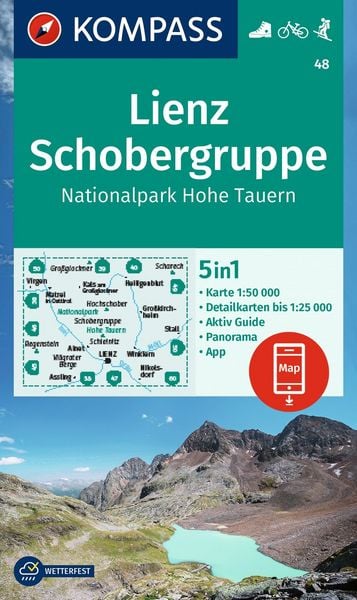 Produktbild: KOMPASS Wanderkarte 48 Lienz, Schobergruppe, Nationalpark Hohe Tauern 1:50.000