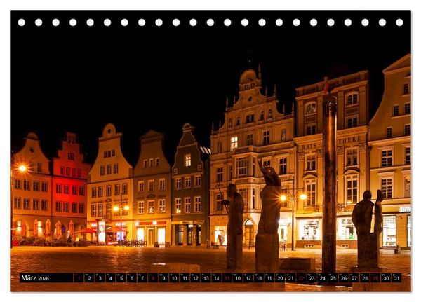 Produktbild: Deutsche Hansest&auml;dte - L&uuml;beck Wismar Rostock Stralsund (Tischkalender 2026 DIN A5 quer), CALVENDO Monatskalender