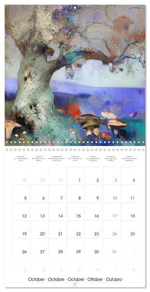 Produktbild: L'ann&eacute;e en bleu-violet (Calendrier mural carr&eacute; 2026 30x30 cm) Calendrier double avec une page pour vos prises de notes
