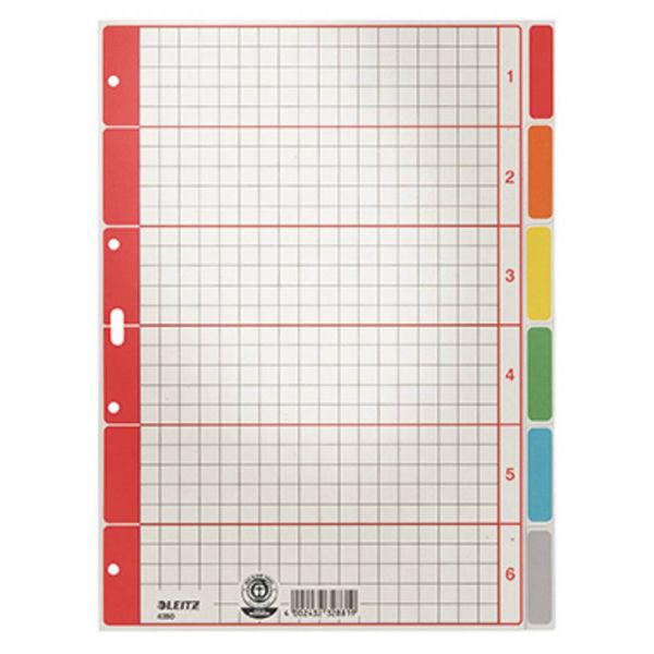 Produktbild: Leitz 4350 Register DIN A4 blanko Karton Grau 6 Registerbl&auml;tter 43500085