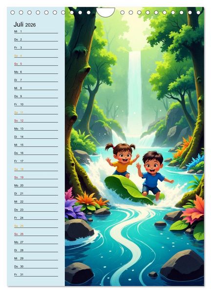 Produktbild: Traumreise ins Abenteuerland - Planer f&uuml;r Kinder (Wandkalender 2026 DIN A4 hoch), CALVENDO Monatskalender