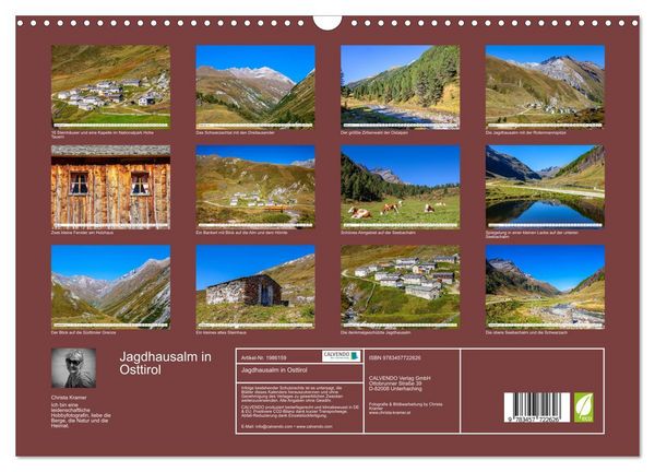 Produktbild: Jagdhausalm in Osttirol (Wandkalender 2026 DIN A3 quer), CALVENDO Monatskalender