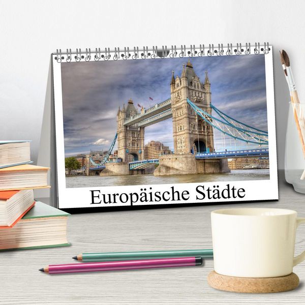 Produktbild: Europ&auml;ische St&auml;dte (Tischkalender 2026 DIN A5 quer), CALVENDO Monatskalender