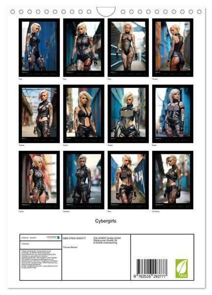 Produktbild: Cybergirls (Wandkalender 2026 DIN A4 hoch), CALVENDO Monatskalender