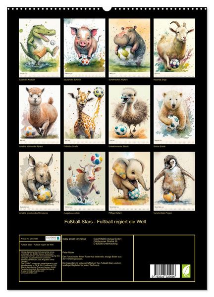 Produktbild: Fu&szlig;ball Stars - Fu&szlig;ball regiert die Welt (hochwertiger Premium Wandkalender 2026 DIN A2 hoch), Kunstdruck in Hochglanz