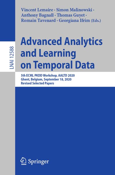 Produktbild: Advanced Analytics and Learning on Temporal Data