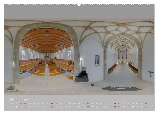 Produktbild: Backnang - Panoramablicke in die Stiftskirche (Wandkalender 2026 DIN A2 quer), CALVENDO Monatskalender