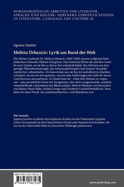 Produktbild: Melitta Urbancic: Lyrik am Rand der Welt