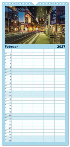 Produktbild: Familienplaner 2027 - Chemnitz zur blauen Stunde mit 5 Spalten (Wandkalender, 21 x 45 cm) CALVENDO