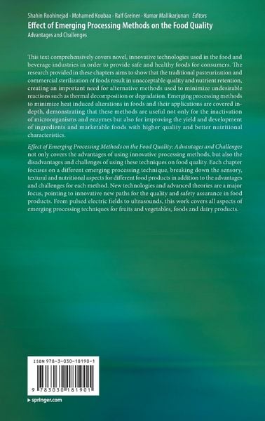 Produktbild: Effect of Emerging Processing Methods on the Food Quality