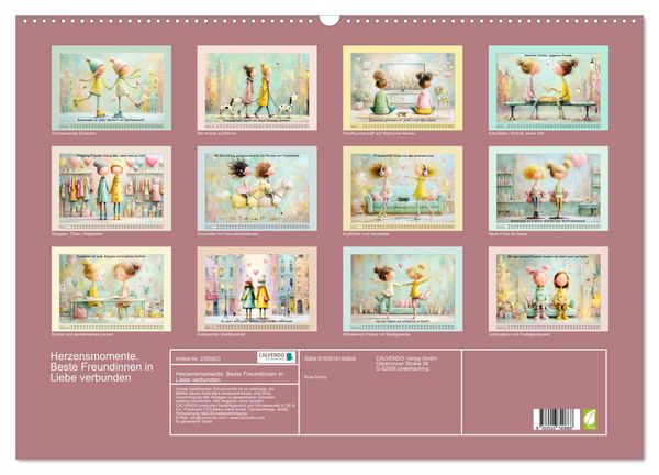 Produktbild: Herzensmomente. Beste Freundinnen in Liebe verbunden (Wandkalender 2026 DIN A2 quer), CALVENDO Monatskalender