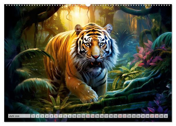 Produktbild: Jahr des Tigers - Portr&auml;ts des chinesischen Tierkreiszeichens (Wandkalender 2026 DIN A2 quer), CALVENDO Monatskalender