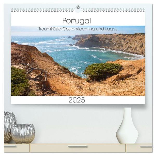 Portugal - Traumküste Costa Vicentina und Lagos (hochwertiger Premium Wandkalender 2025 DIN A2 quer), Kunstdruck in Hoch