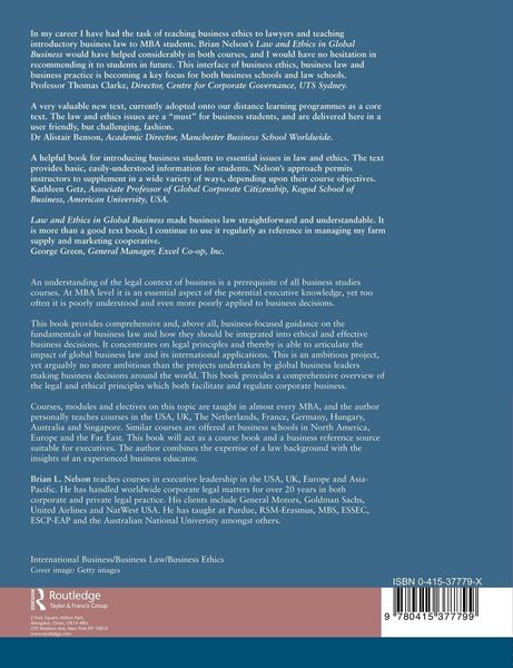 Produktbild: Law and Ethics in Global Business