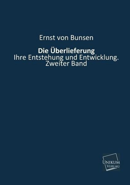 Produktbild: Bunsen, E: &Uuml;berlieferung