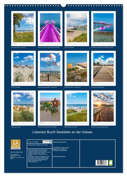 Produktbild: L&uuml;becker Bucht Seeb&auml;der an der Ostsee (Wandkalender 2026 DIN A2 hoch), CALVENDO Monatskalender