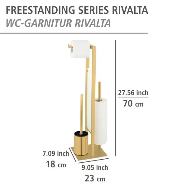 Produktbild: Stand WC-Garnitur Mod. Rivalta Gold, Edelstahl rostfrei