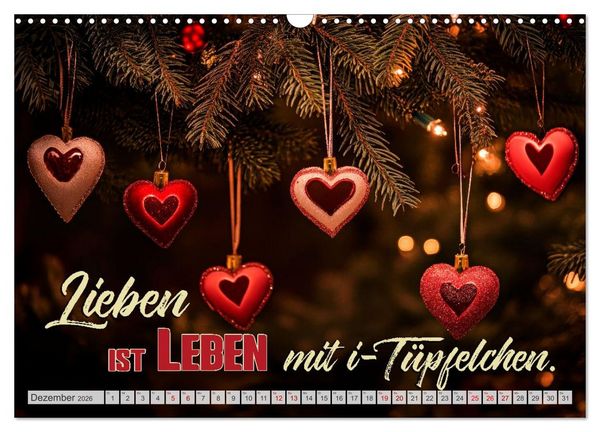 Produktbild: HERZENSSACHE Liebe und Dankbarkeit schenken (Wandkalender 2026 DIN A3 quer), CALVENDO Monatskalender