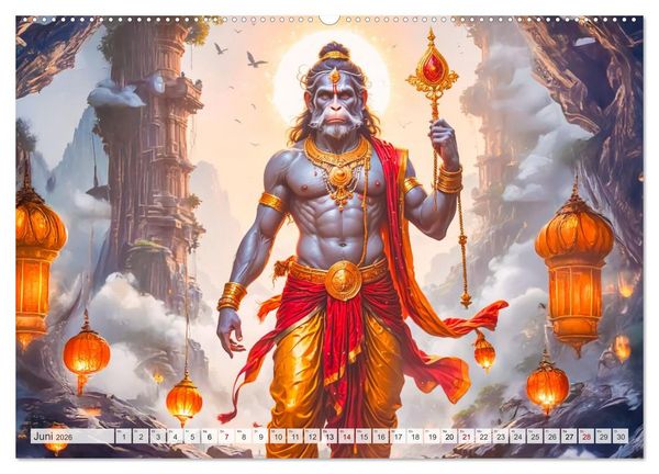 Produktbild: Hinduistische Mythologie - G&ouml;tter, Helden und Monster (Wandkalender 2026 DIN A2 quer), CALVENDO Monatskalender