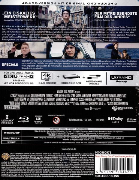 Produktbild: Dunkirk - Steelbook (4K Ultra HD) (+Blu-ray) (+ Bonus-Blu-ray)