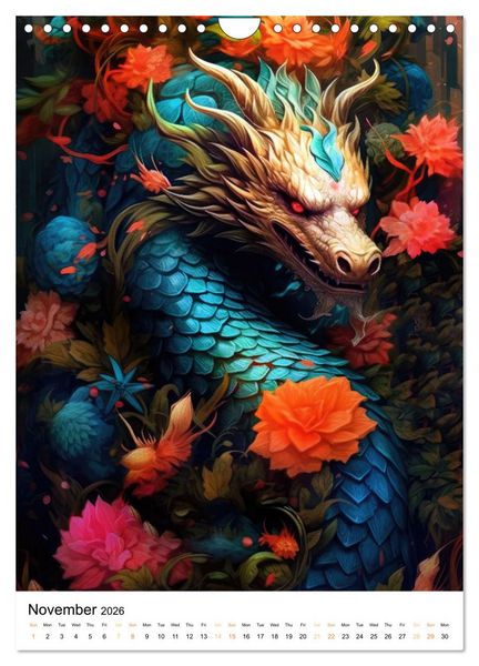 Produktbild: Mystical Drakes (Wall Calendar 2026 DIN A4 portrait), CALVENDO 12 Month Wall Calendar