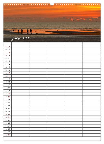 Produktbild: St. Peter Ording Familienplaner (hochwertiger Premium Wandkalender 2026 DIN A2 hoch), Kunstdruck in Hochglanz