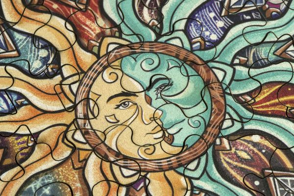 Produktbild: Artefakt Holzpuzzle 2 in 1 Zodiak, 161 Teile, in magnetischer Klappschachtel