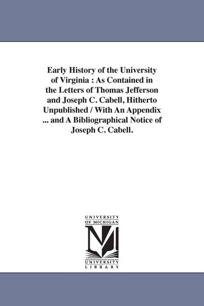 Produktbild: Early History of the University of Virginia
