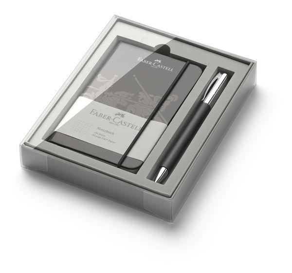 Produktbild: Faber-Castell Kugelschreiber AMBITION Edelharz, Geschenkset schwarz